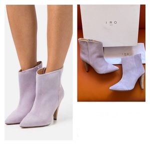 New! IRO Imani Suede Ankle Booties in Lilac